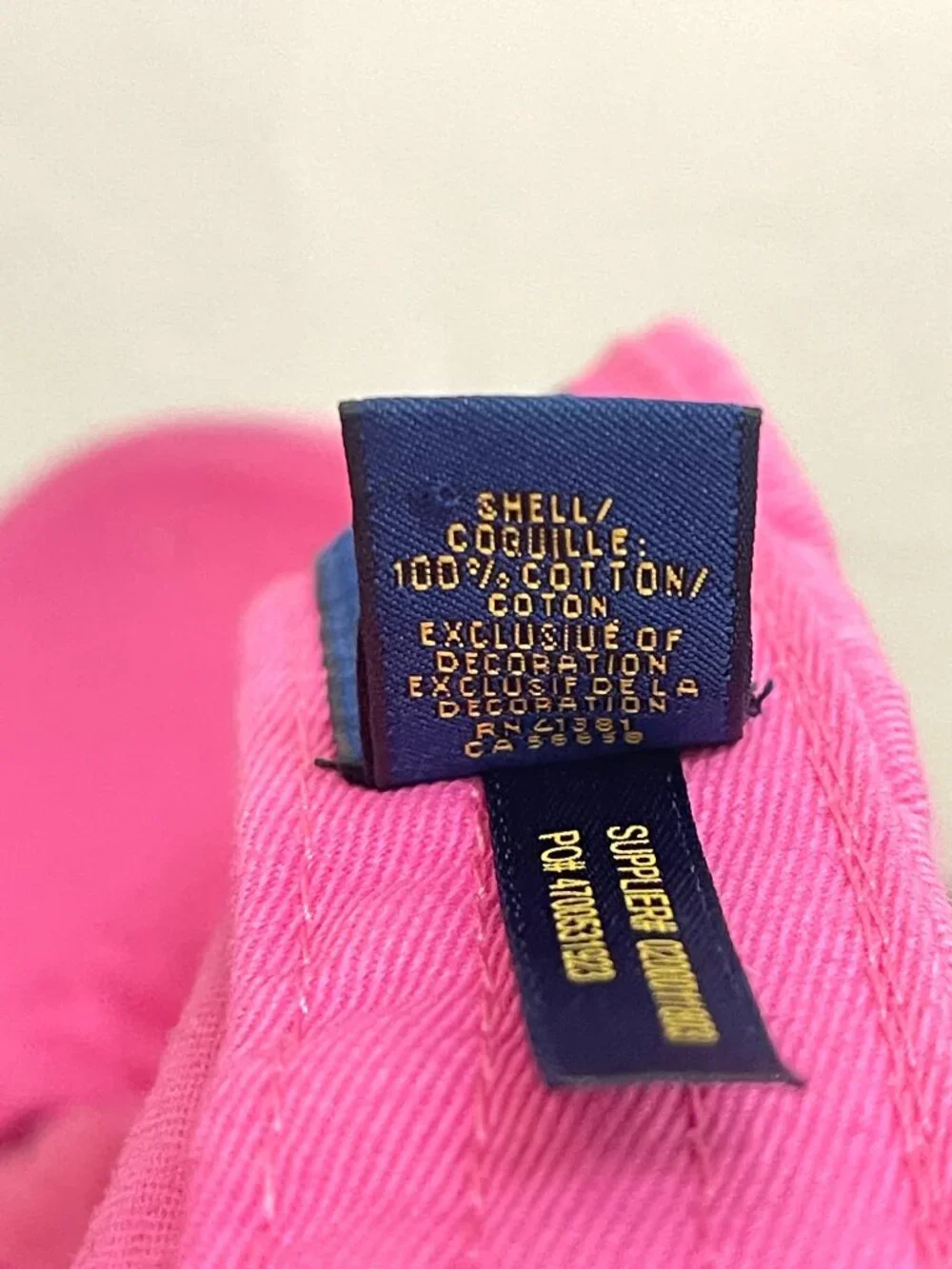 Ralph Lauren Polo Hat Cap Pink Blue Logo Classic